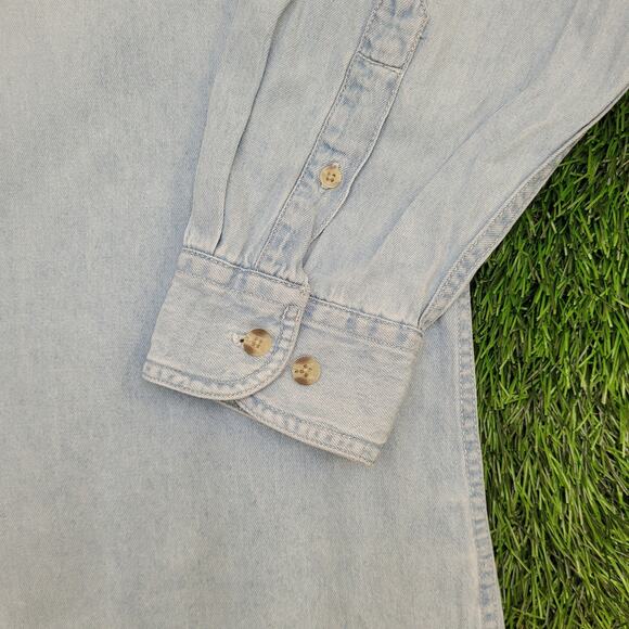 Jeff-Gordon Dupont Button Shirt XL 27x32 Baggy Chambray Denim - Picture 11 of 16